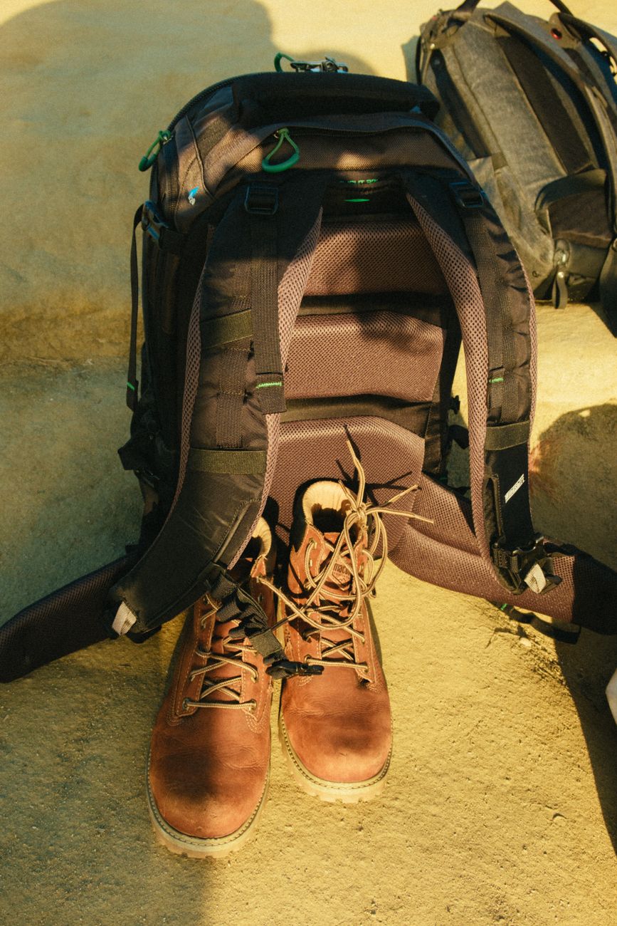 hiking gear backpack boots
